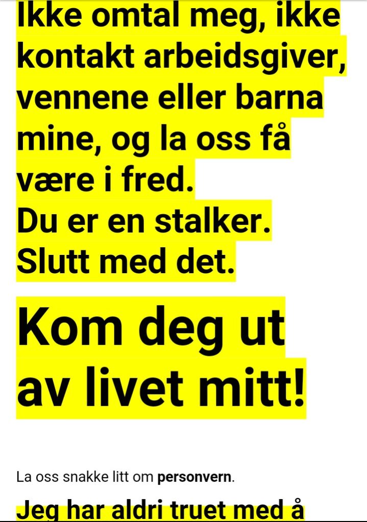 Rune Fardals publisering av e-post til Irene Sørensen. Tiltalepunkt A som ble trukket av aktor i 2024-rettssaken mot Kristin Bruun.